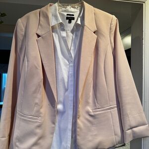 Pink Blazer with White Shirt